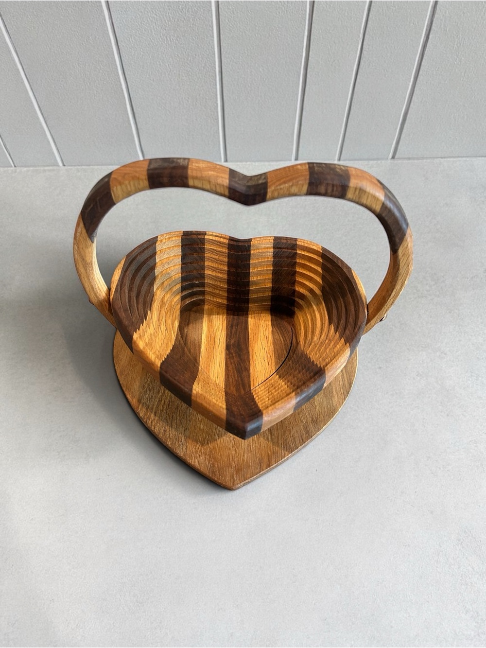 Handcrafted Heart-Shaped Wooden Serving Bowl